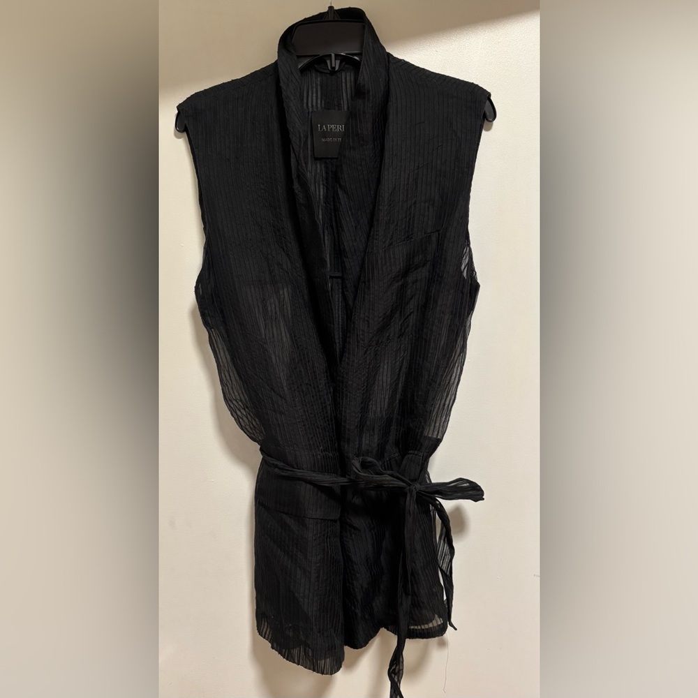 LA PERLA Black Sheer Sleeveless Vest